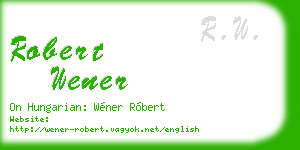 robert wener business card