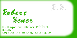 robert wener business card